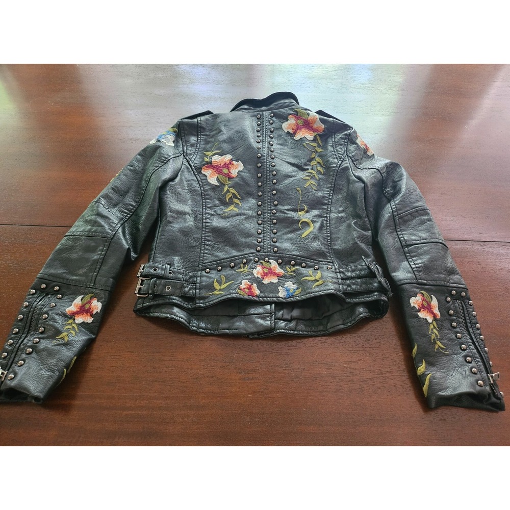 Aftf Basic Outerwear Embroided Womens Leather Jac… - image 5